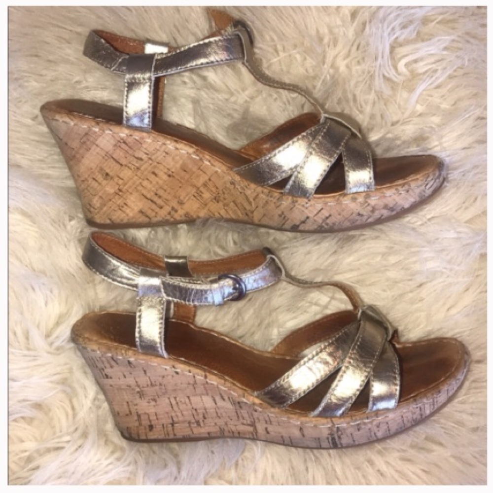 Born wedge gold sandals